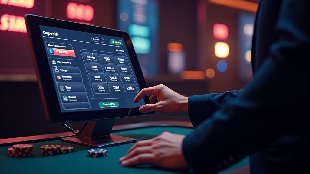A player viewing deposit methods on a casino cashier screen